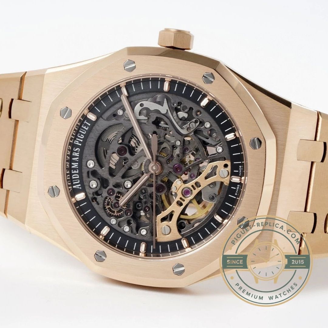 Best Audemars Piguet Royal Oak skeleton replica in rose gold style