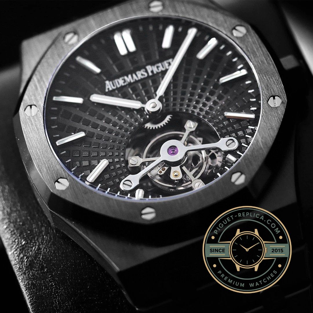 Super Clone Audemars Piguet Royal Oak 26522CE.OO.1225CE.01 black ceramic tourbillon replica watch