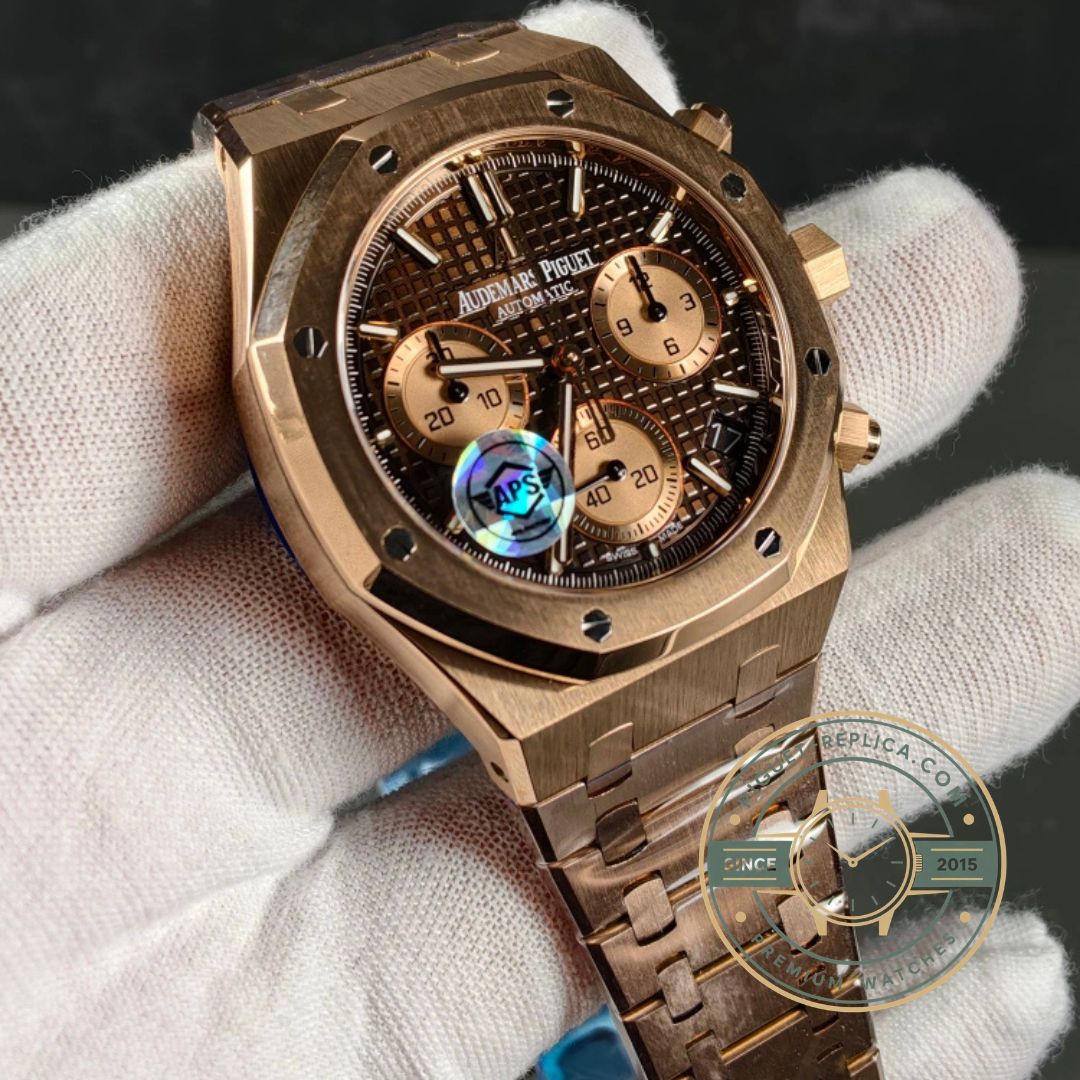 Audemars Piguet replica watch 26240 with stainless steel and 18K rose gold case