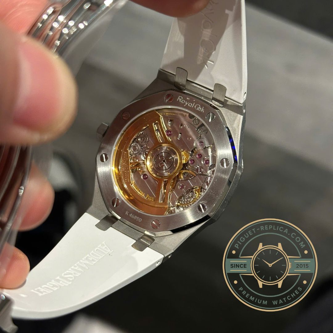 Replica Audemars Piguet Royal Oak White Rubber luxury watch on wrist style view