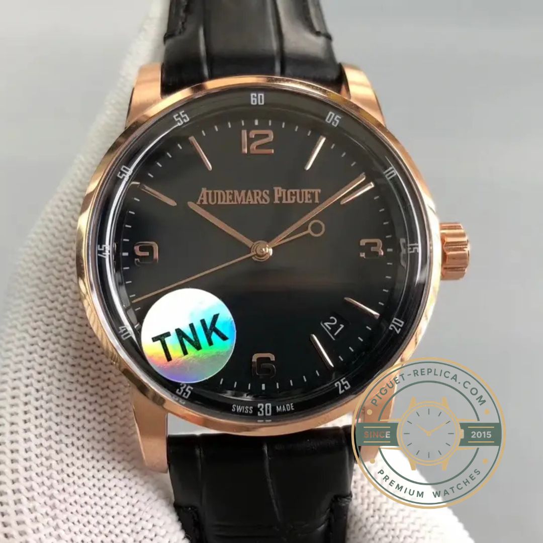 Audemars Piguet super clone black dial 41mm replica watch with high quality AP replica details