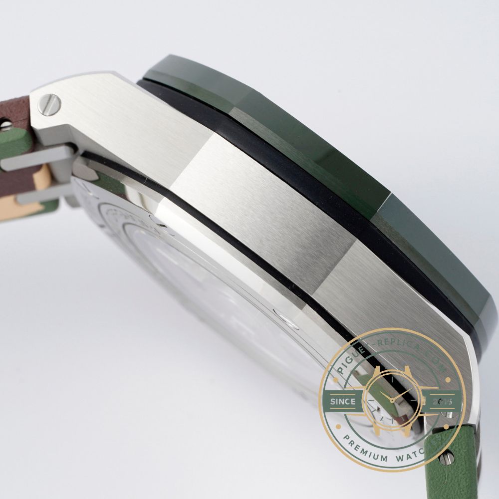 Audemars Piguet replica watch Royal Oak Offshore green chronograph with Mega Tapisserie dial