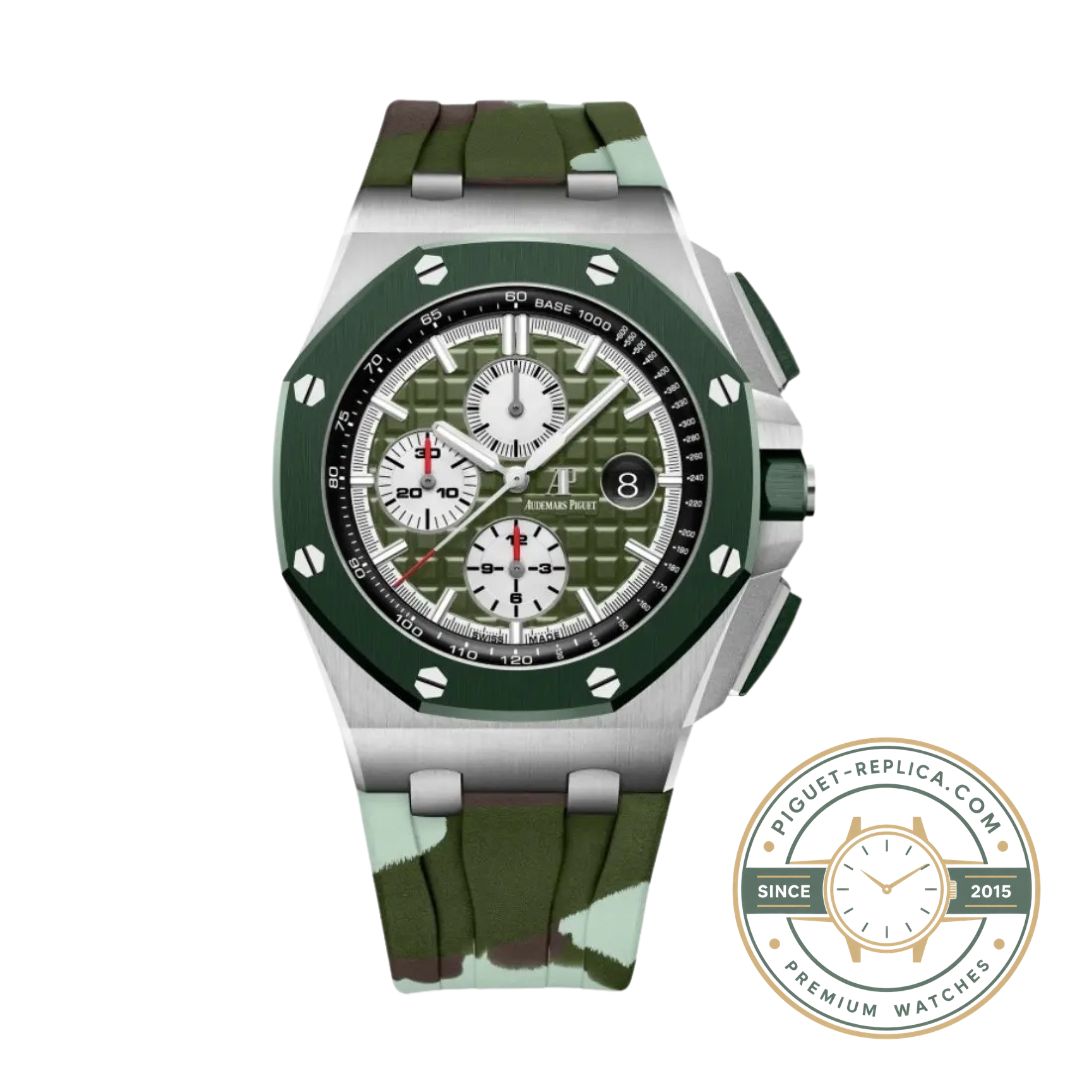 Audemars Piguet Royal Oak replica green dial watch with signature luxury sports appearance