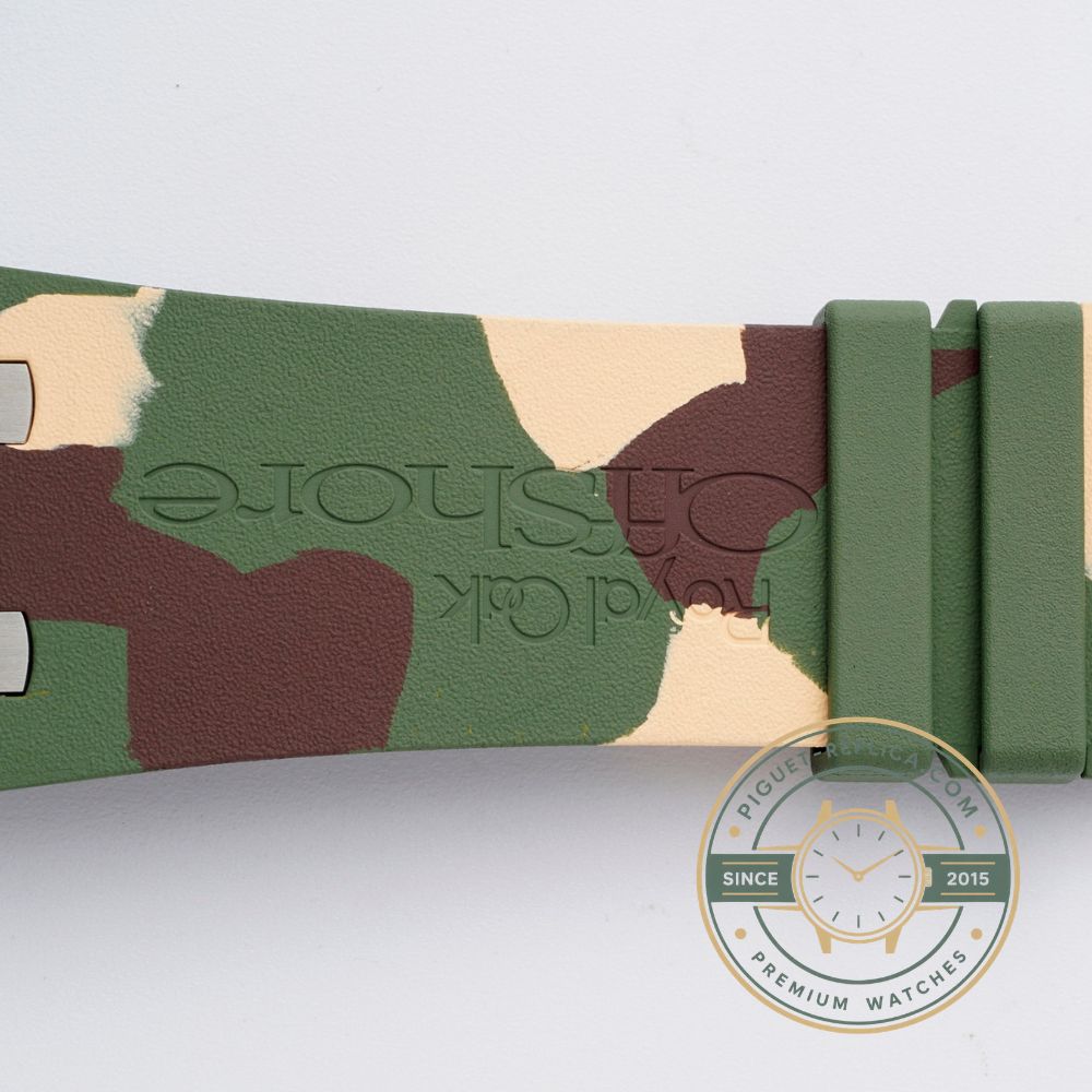 Royal Oak Offshore super clone Audemars Piguet replica with green rubber strap and ceramic bezel
