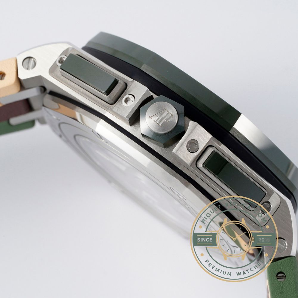 Replica AP watch Offshore green chronograph featuring sapphire crystal and automatic movement