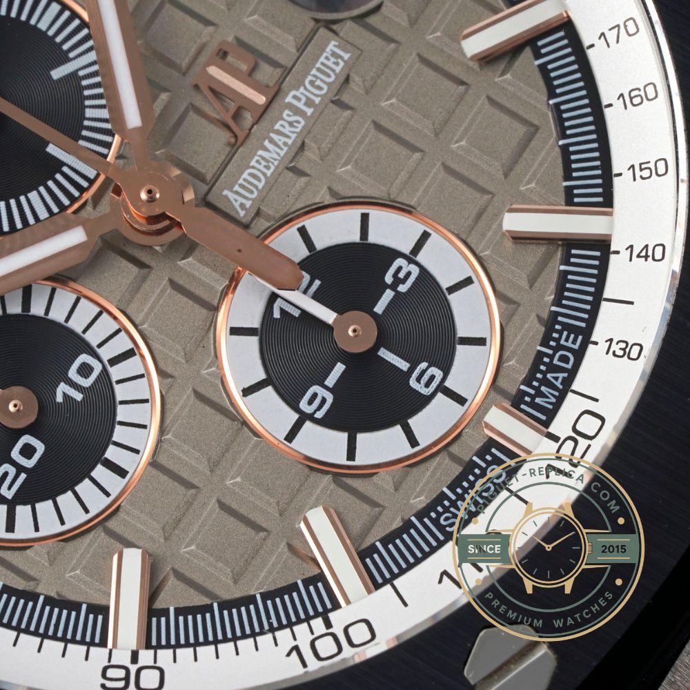 Audemars Piguet super clone Pride Of Germany Offshore watch with a grey dial and black rubber strap