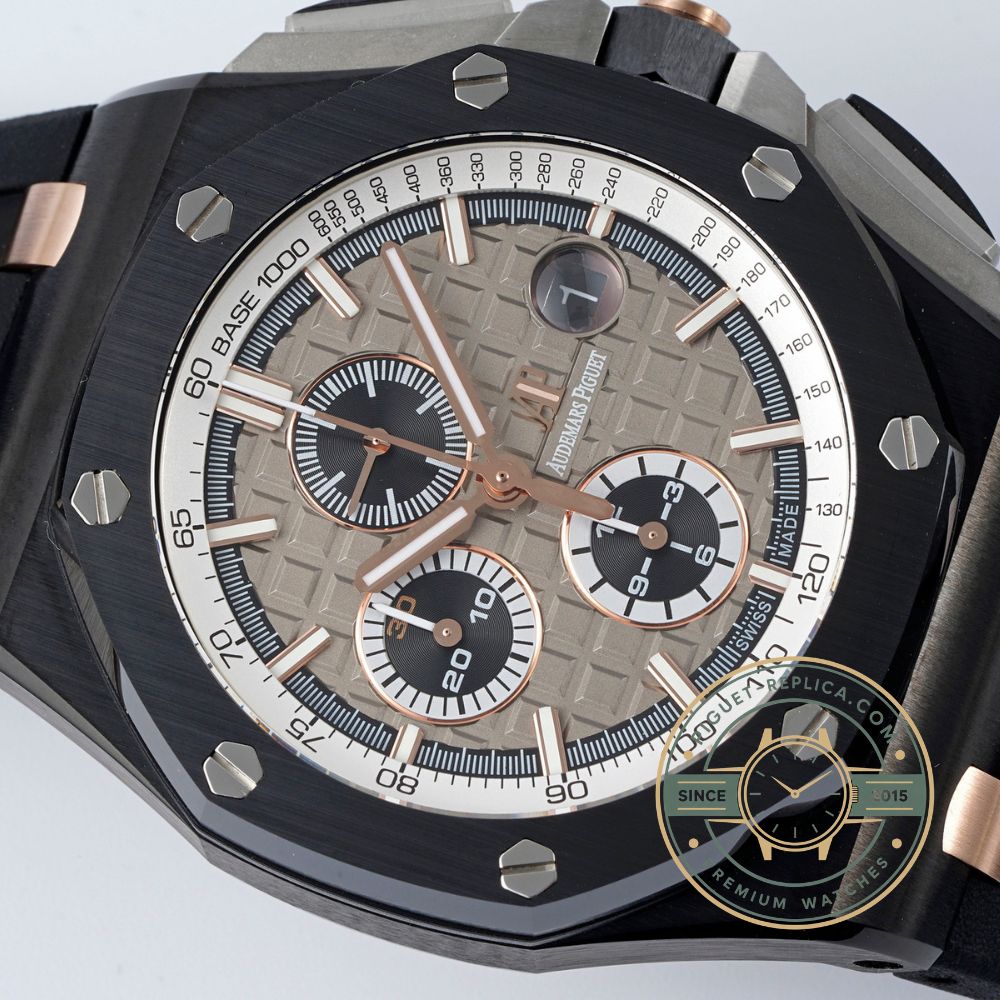 Super clone AP Royal Oak Offshore 26415CE with a 44mm steel case and grey dial