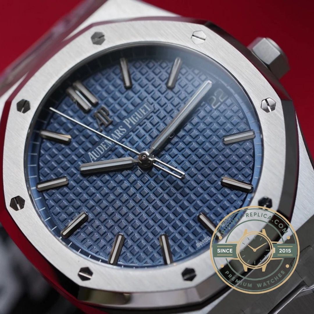 Audemars Piguet Royal Oak 15500ST blue dial replica watch with stainless steel bracelet