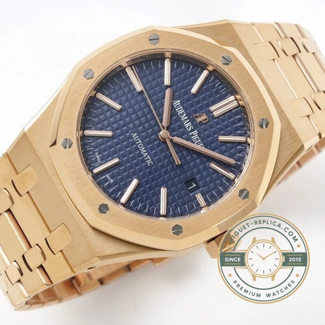 Audemars Piguet Royal Oak 15400OR replica watch case details with octagonal bezel