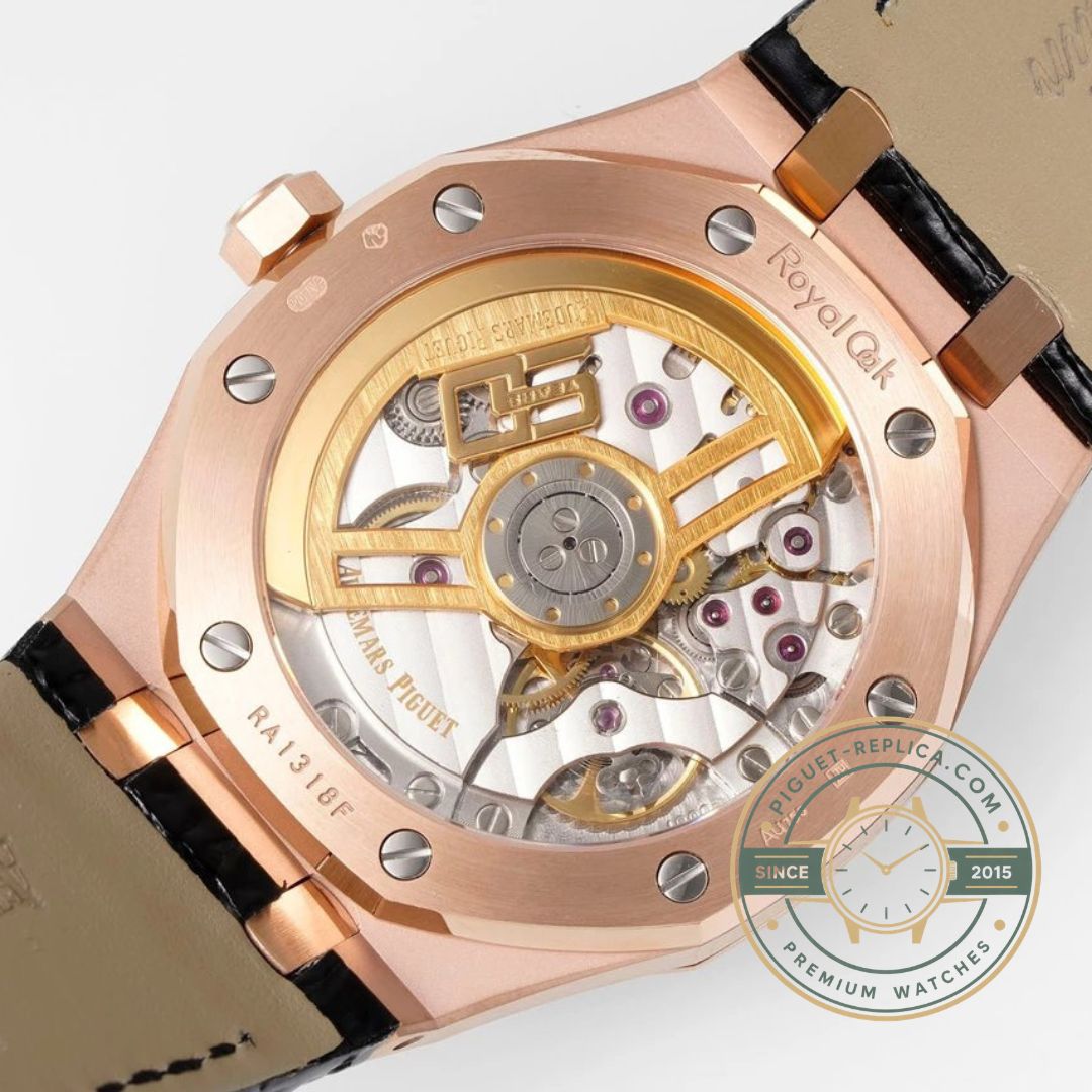 Audemars Piguet Royal Oak 15510OR rose gold replica watch with 41mm case and rubber strap
