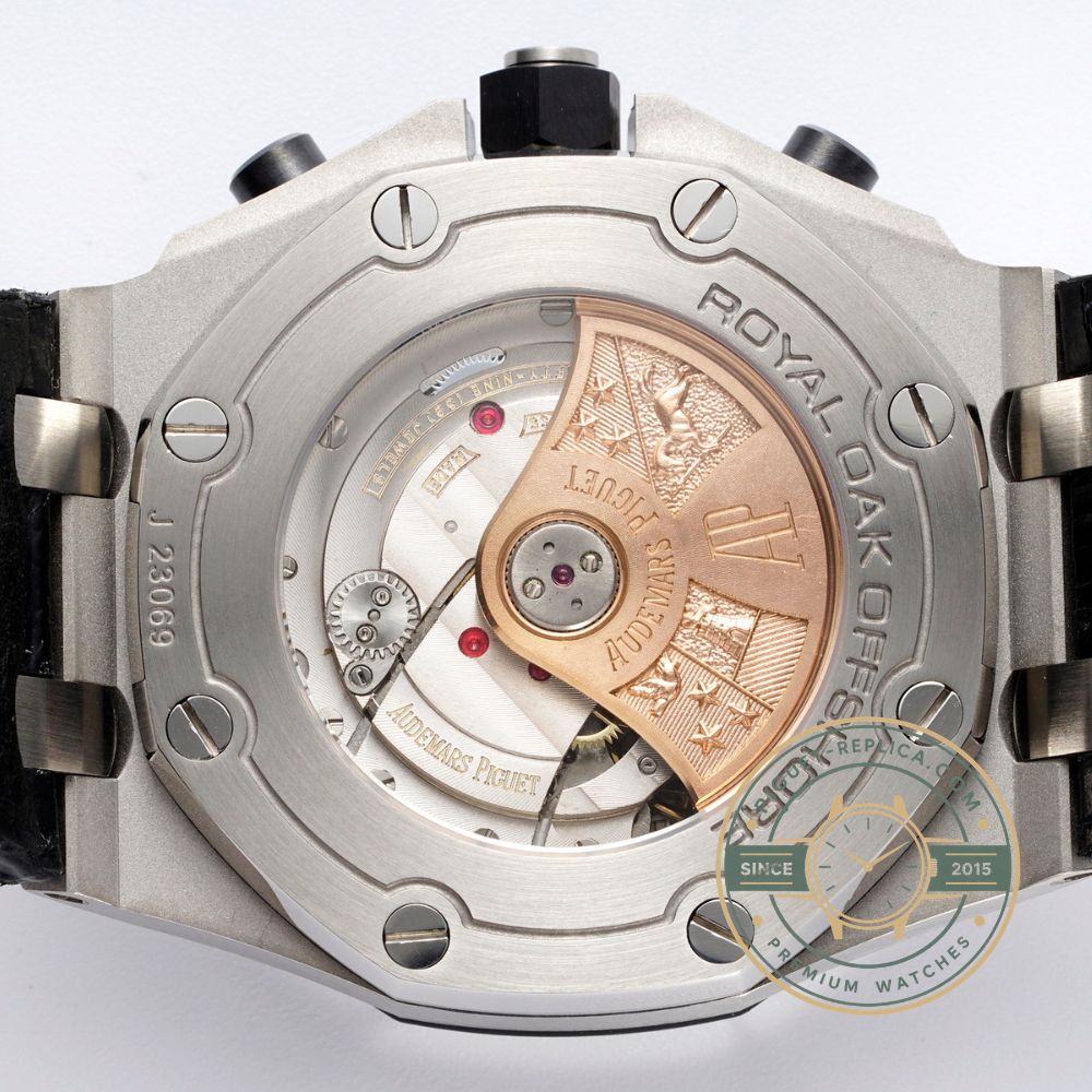Audemars Piguet Swiss replica style Offshore 26470ST with a dark blue panda-style dial and automatic chronograph