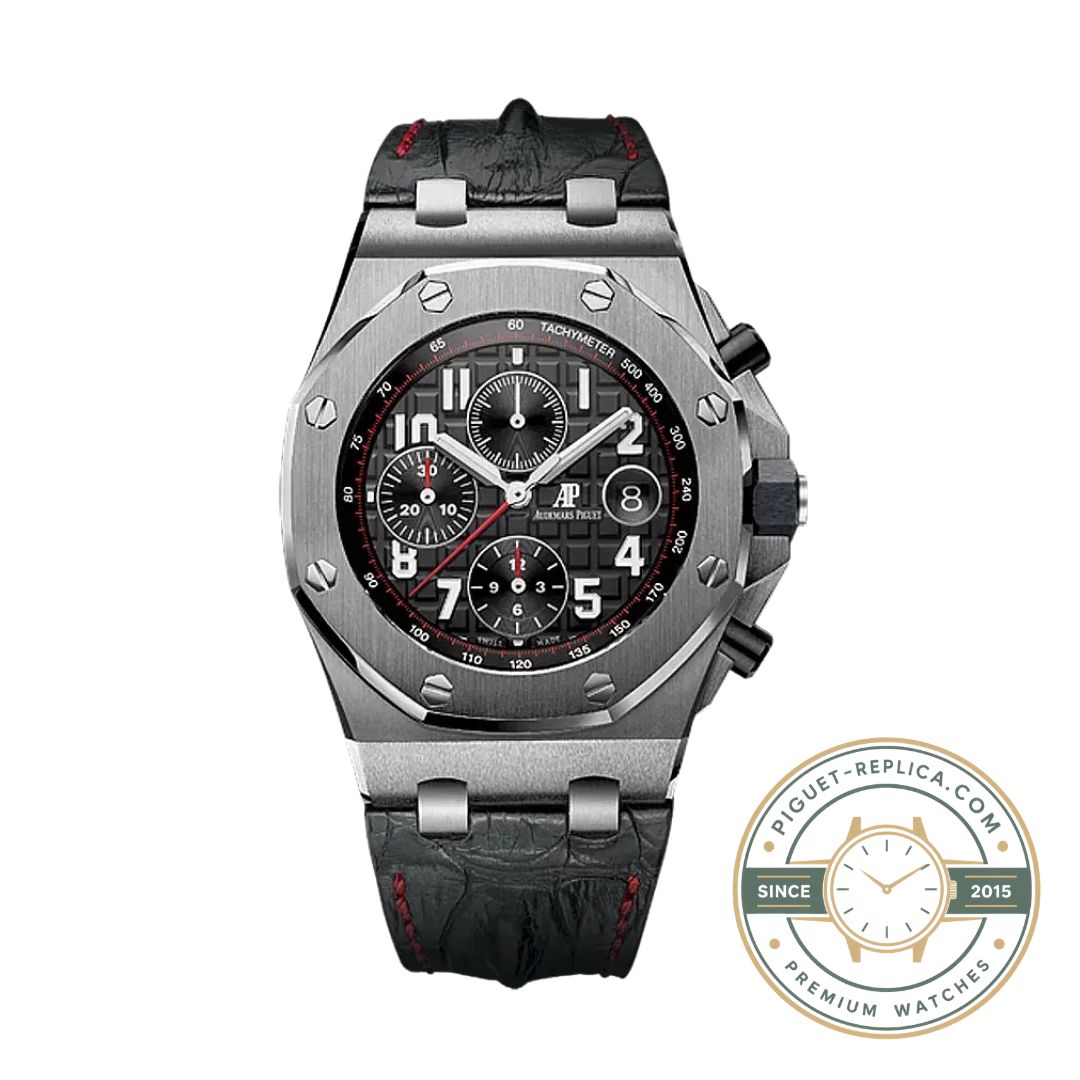 Royal Oak Offshore super clone 26470ST with ivory sub-registers, dark blue dial and date display