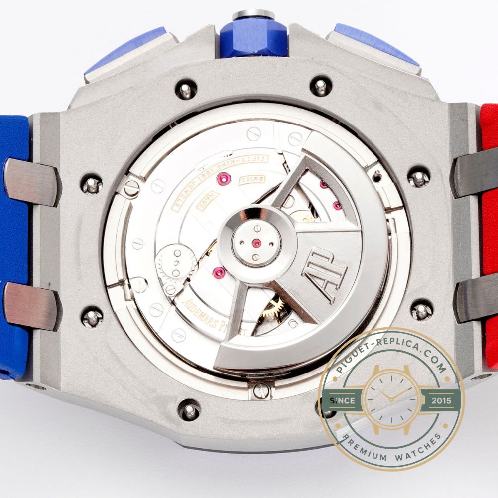 Royal Oak Offshore replica AP watch with Mega Tapisserie blue dial pattern