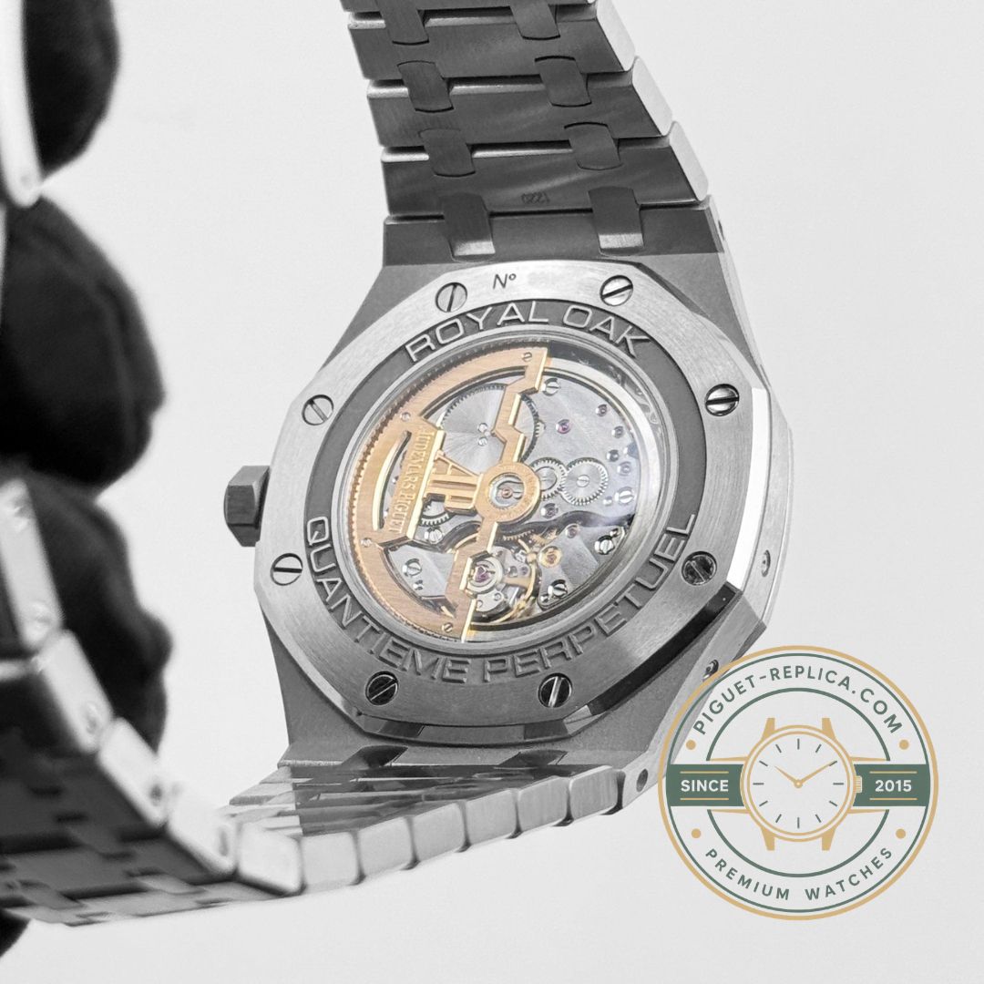 Audemars Piguet Royal Oak 26574ST.OO.1220ST.03 integrated stainless steel bracelet close-up