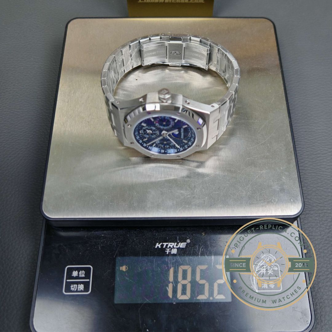Audemars Piguet Royal Oak 26574ST.OO.1220ST.03 super clone watch with blue perpetual calendar dial