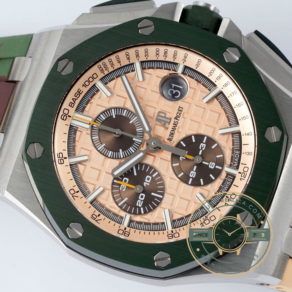 Replica Audemars Piguet Royal Oak Offshore Khaki Gold Dial 44mm 26400SO watch