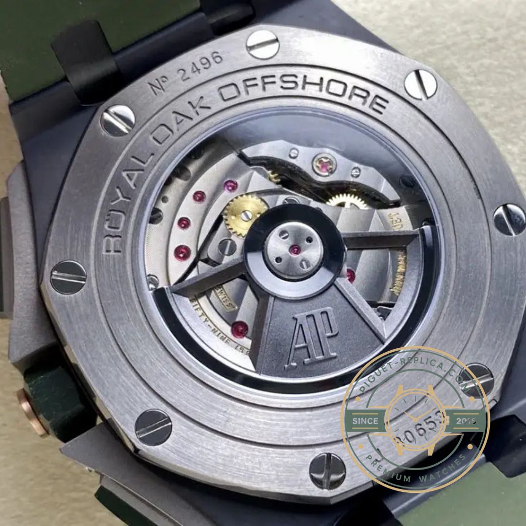 AP watch clone with green rubber strap and Royal Oak Offshore styling