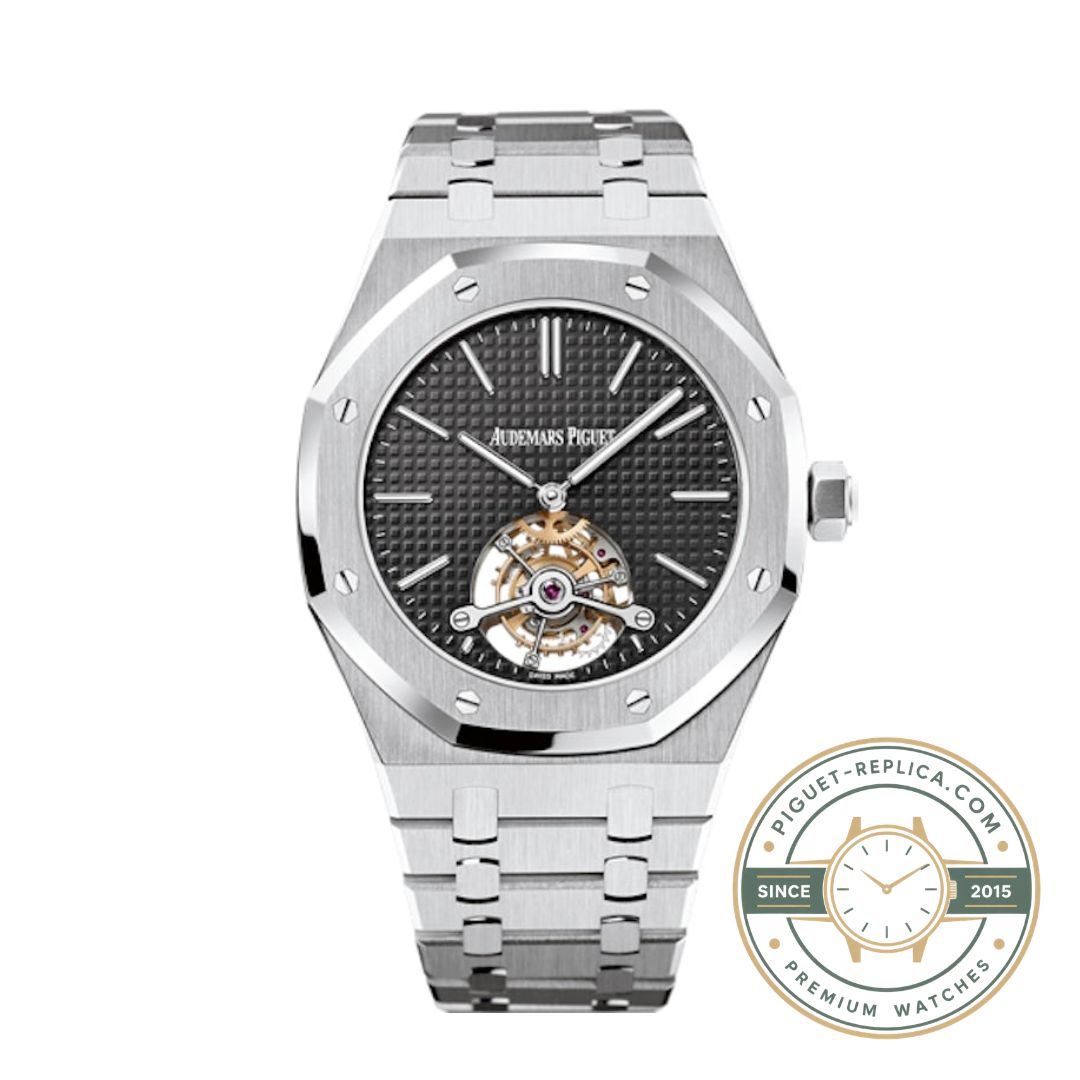 Audemars Piguet Royal Oak 26512ST tourbillon black Tapisserie dial detail