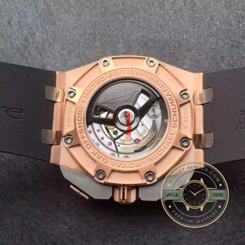 AP Royal Oak Offshore replica 26568OM with a grey textured dial and titanium folding clasp
