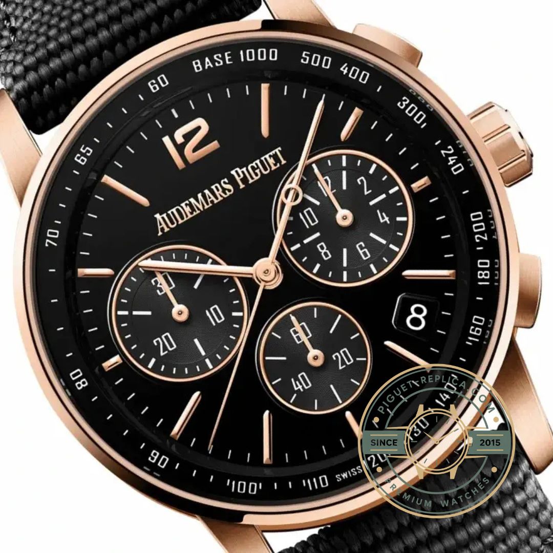 AP watch clone 26393OR black dial with premium Audemars Piguet replica craftsmanship