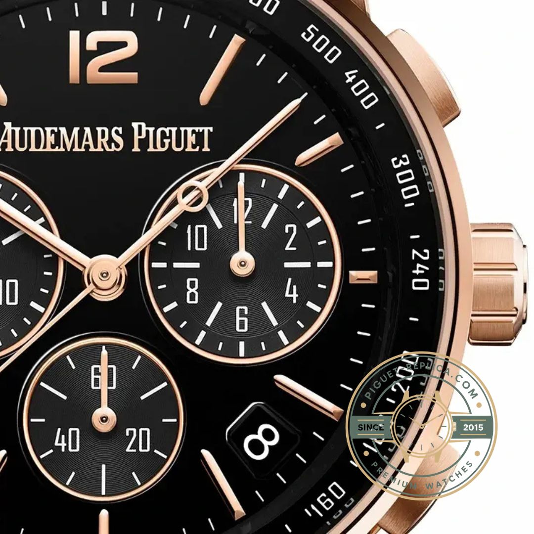 Audemars Piguet Code 11.59 black dial replica ap watch with luxury rose gold design