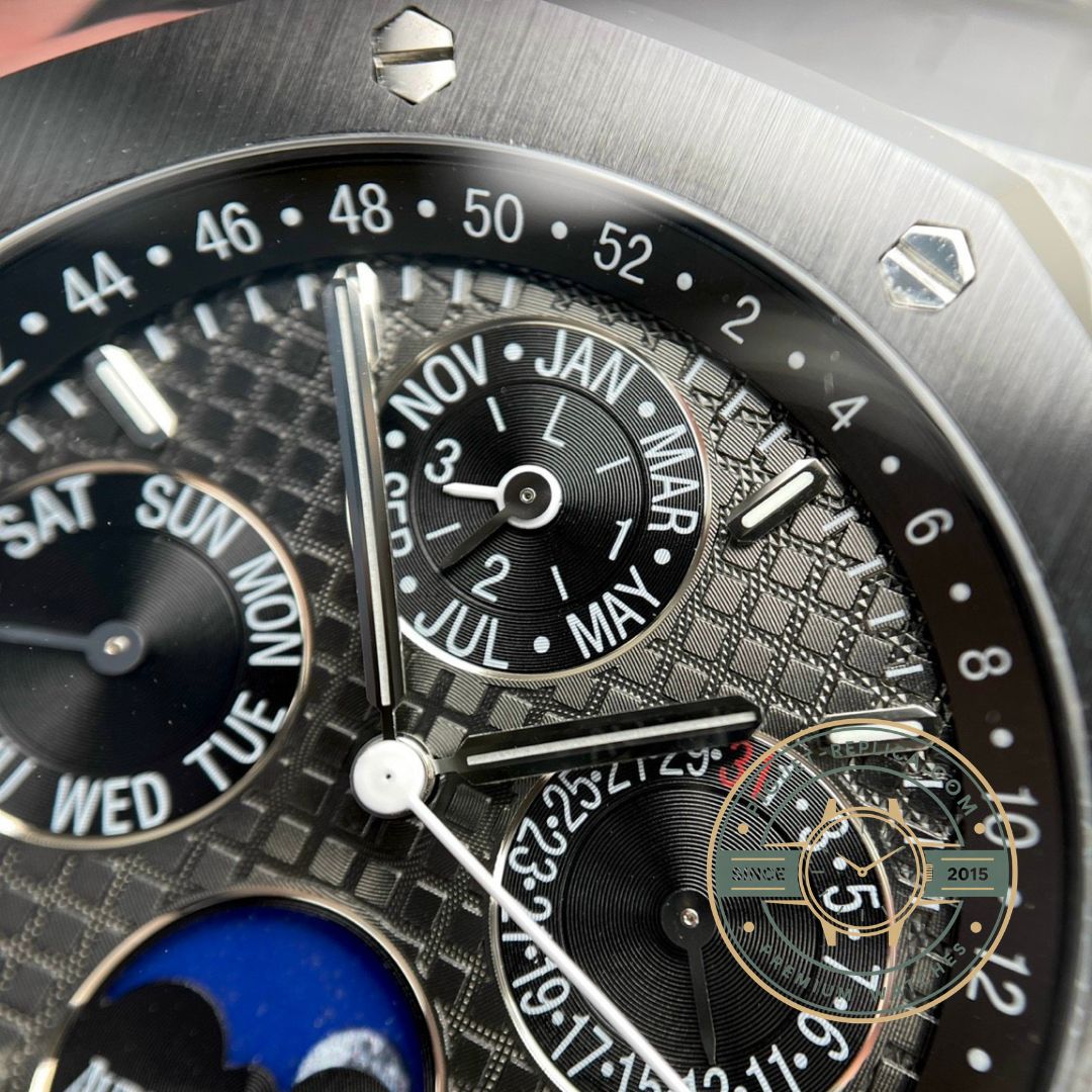 Superclone AP Royal Oak moon phase dial with perpetual calendar display