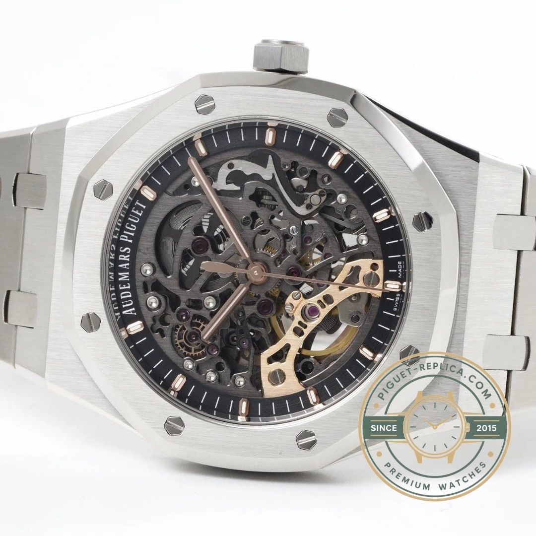 Best AP Royal Oak replica 15407ST skeleton watch with luxury automatic style