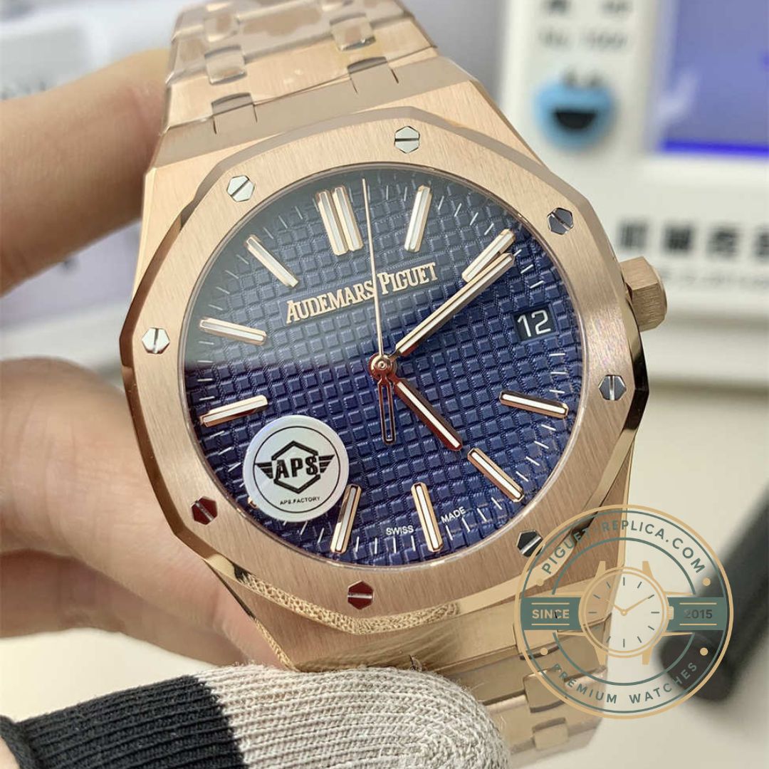 Replica AP Royal Oak 15510OR 41mm with blue Grande Tapisserie dial