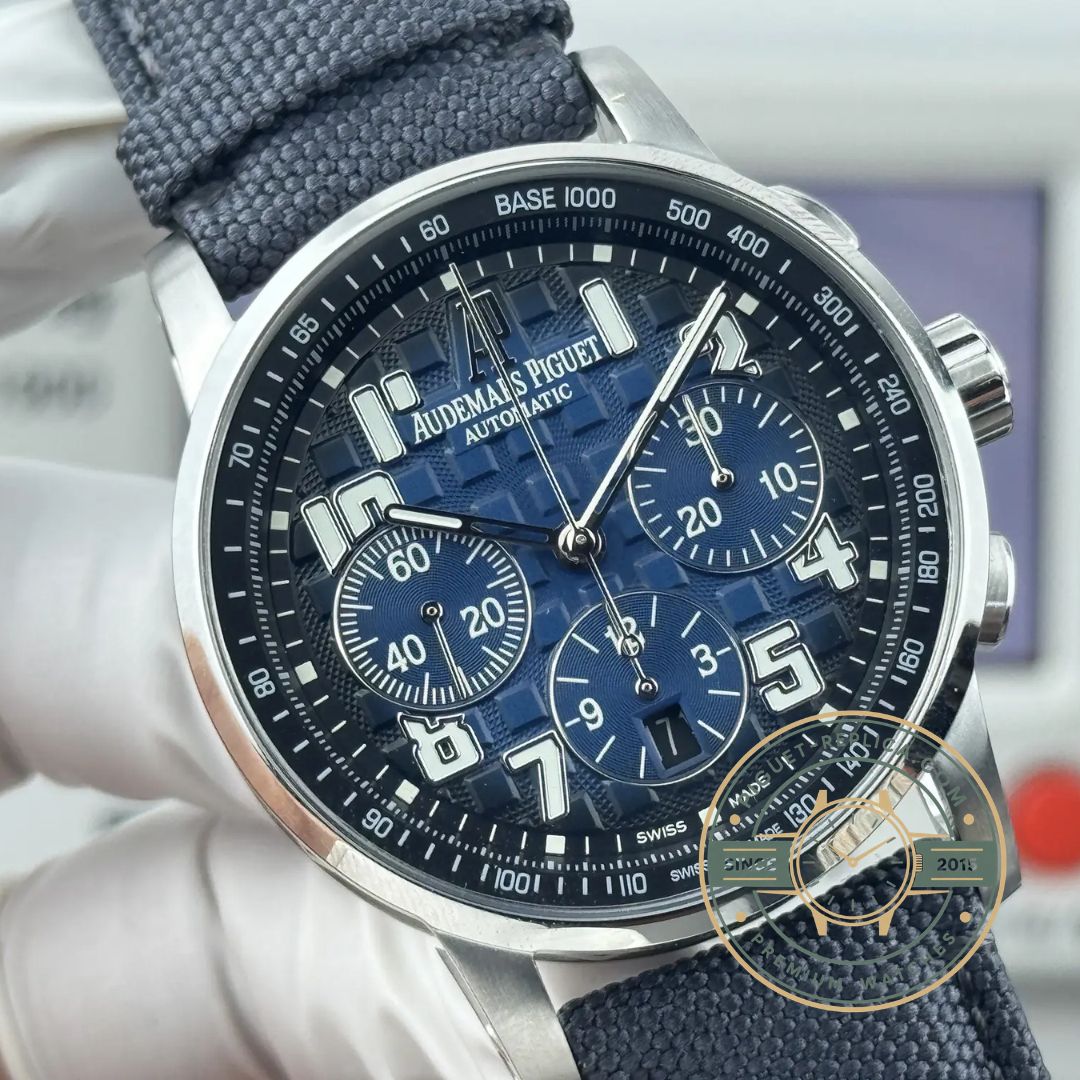 Audemars Piguet replica Code 11.59 blue sunburst dial luxury watch