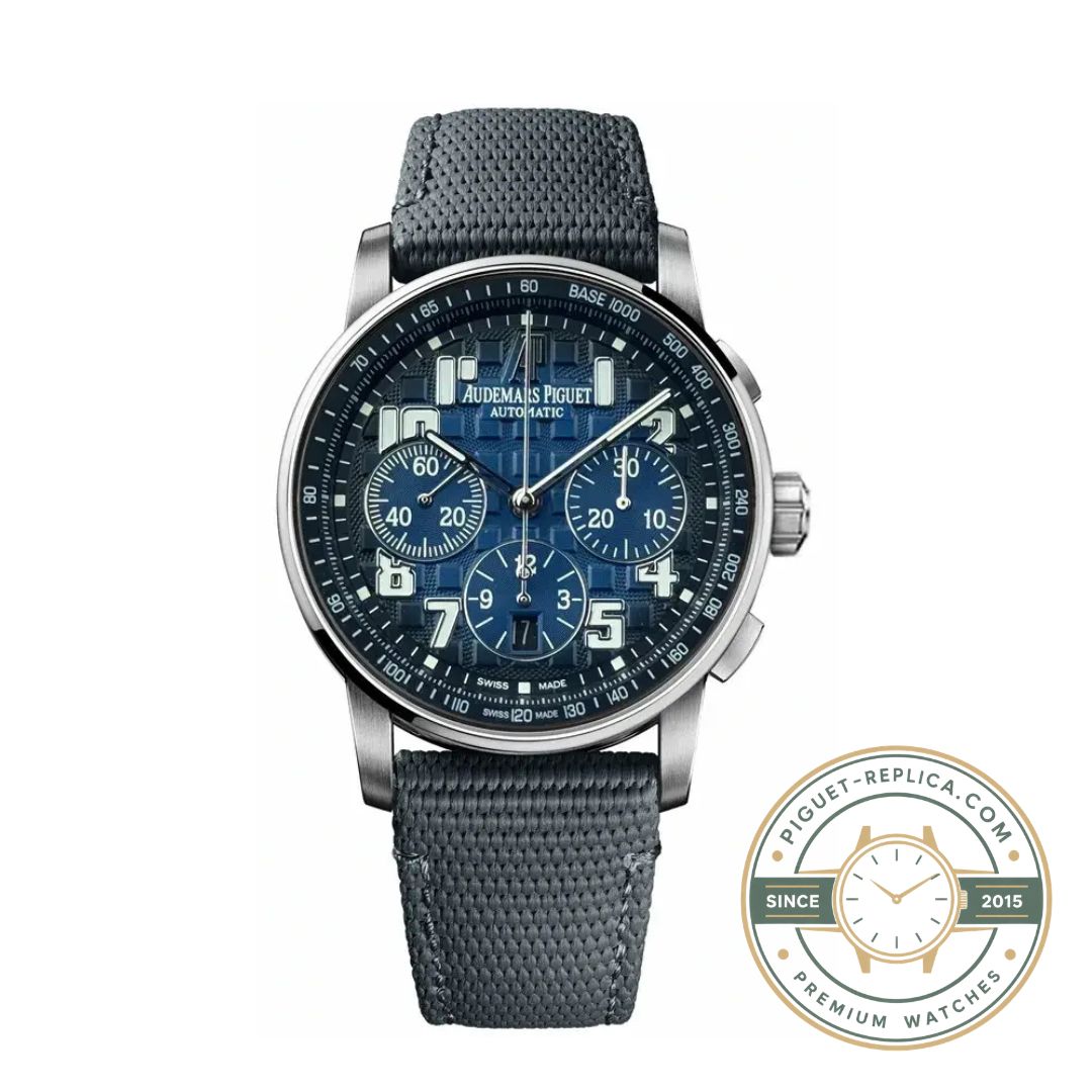 AP watch replica blue dial leather strap elegant design