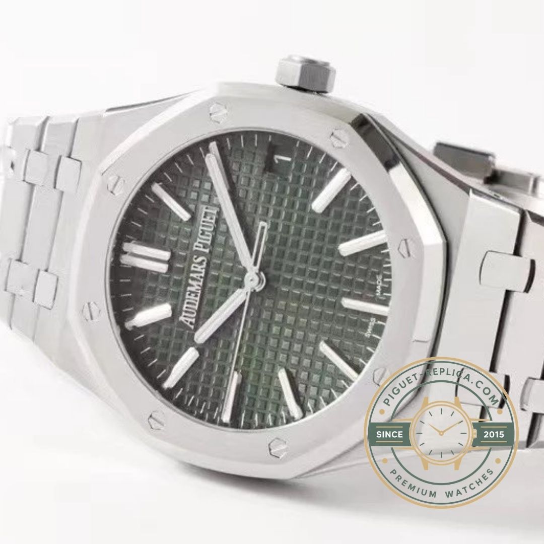 Audemars Piguet Royal Oak 15510ST green dial replica AP watch with steel bracelet