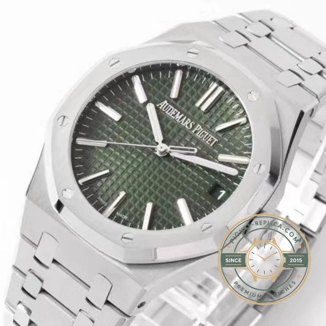 Royal Oak super clone AP watch featuring green dial and luxury sports design