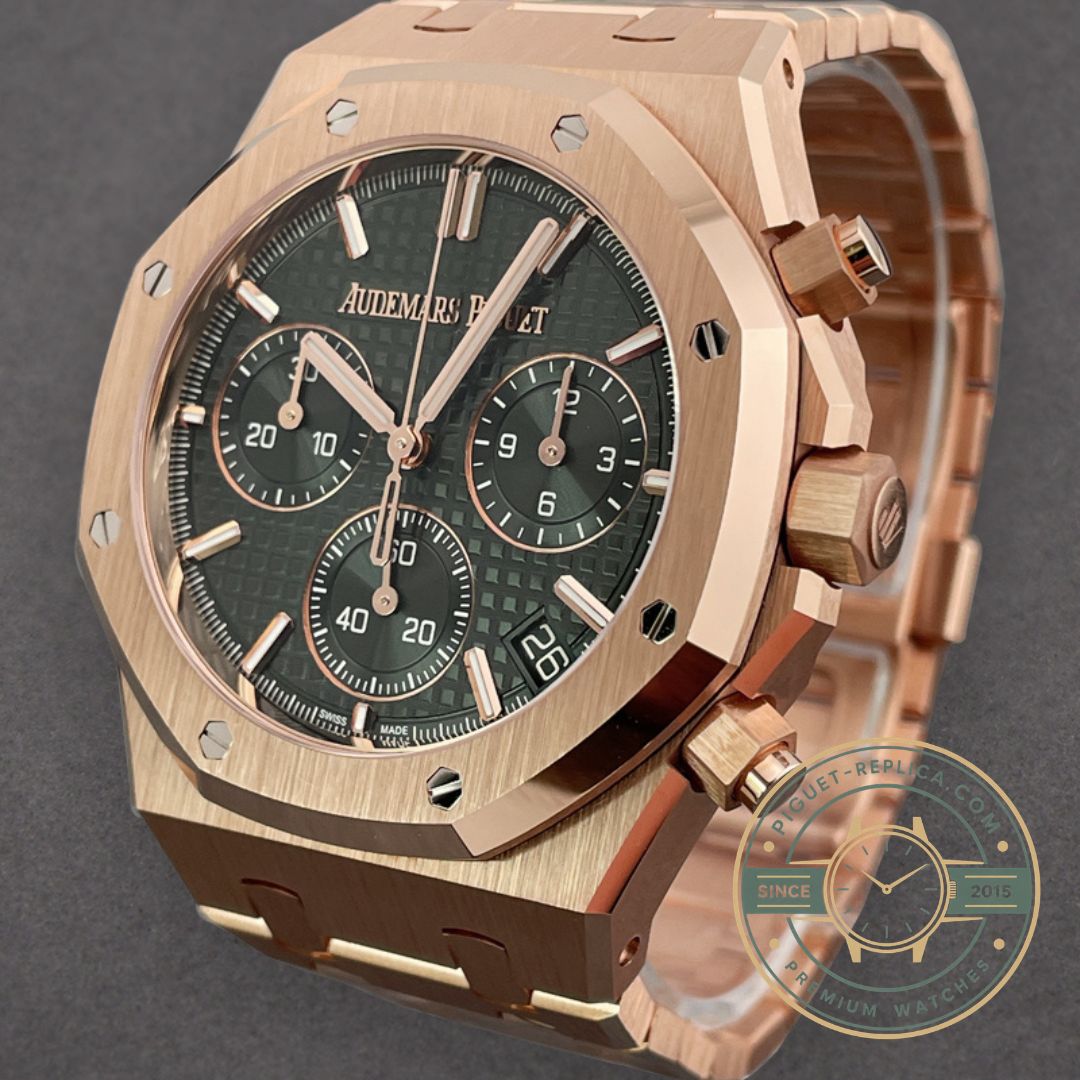 Super clone Audemars Piguet Royal Oak 26240OR replica with rose gold case and black dial
