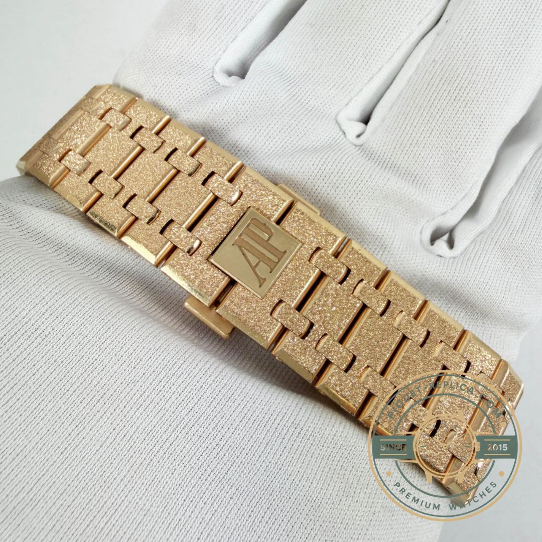 Audemars Piguet Royal Oak 26239OR replica watch in 18K rose gold with black dial