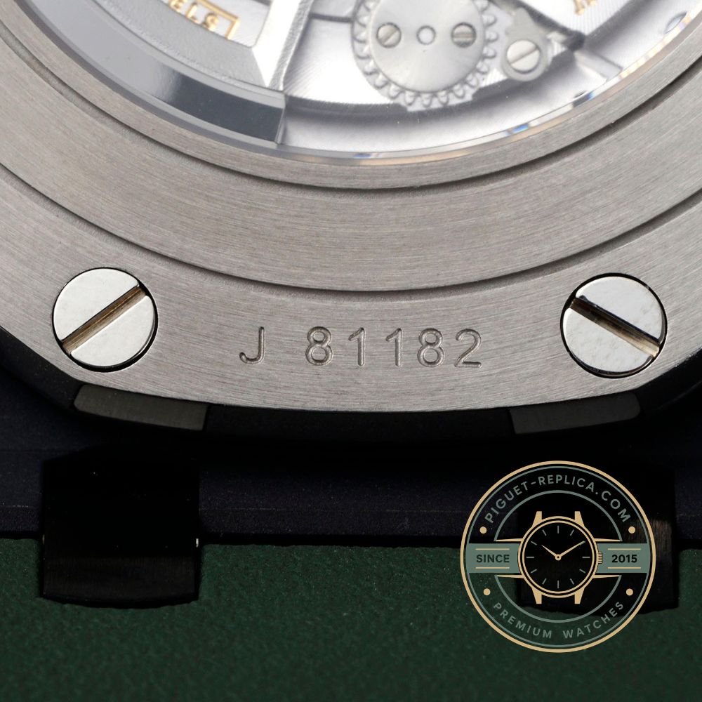 Audemars Piguet high quality replica 26405CE with sapphire crystal, AR coating and green rubber strap