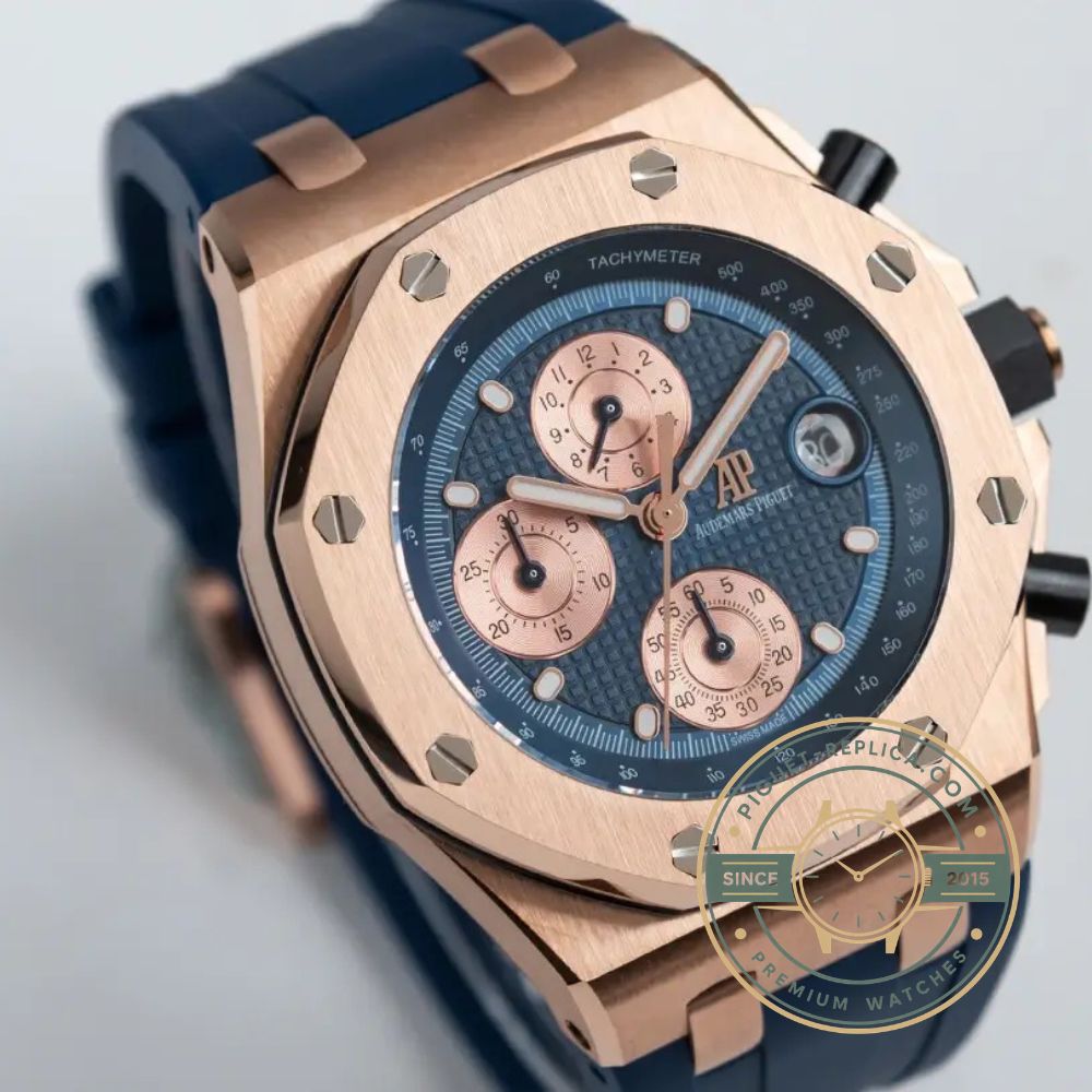 Audemars Piguet Royal Oak Offshore 26238OR replica with an 18K rose gold case and integrated bracelet