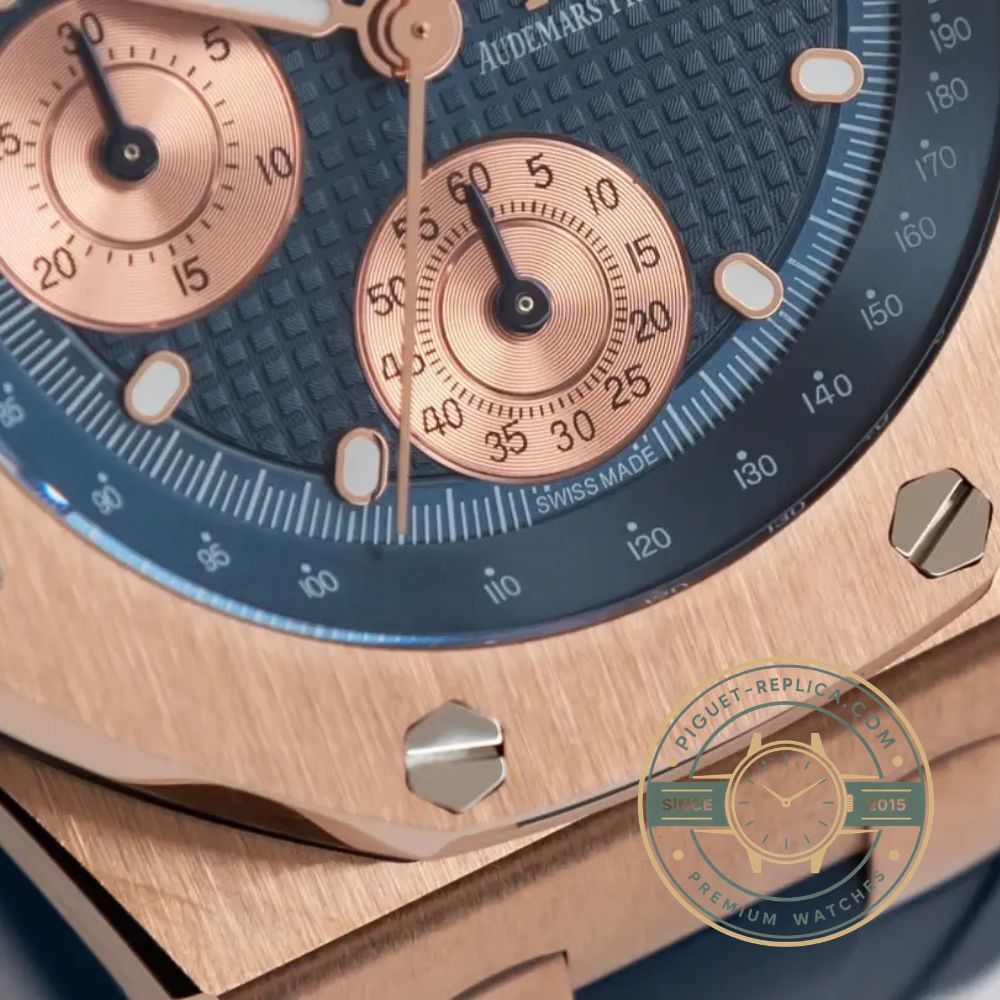 Audemars Piguet super clone Offshore watch with a 42mm rose gold case, integrated bracelet and sapphire crystal