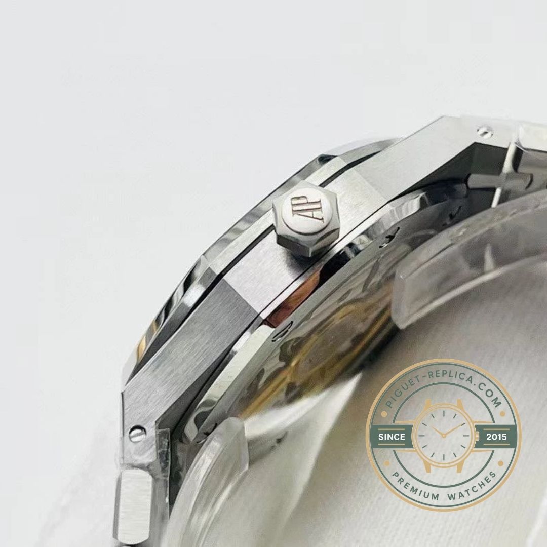 Audemars Piguet Royal Oak white dial watch featuring iconic octagonal case design