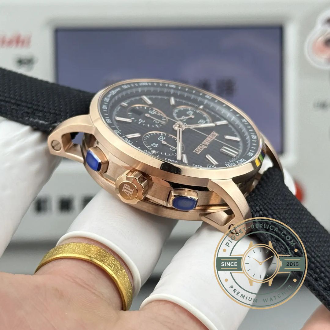 Replica Audemars Piguet Code 11.59 black dial with gold case finishing