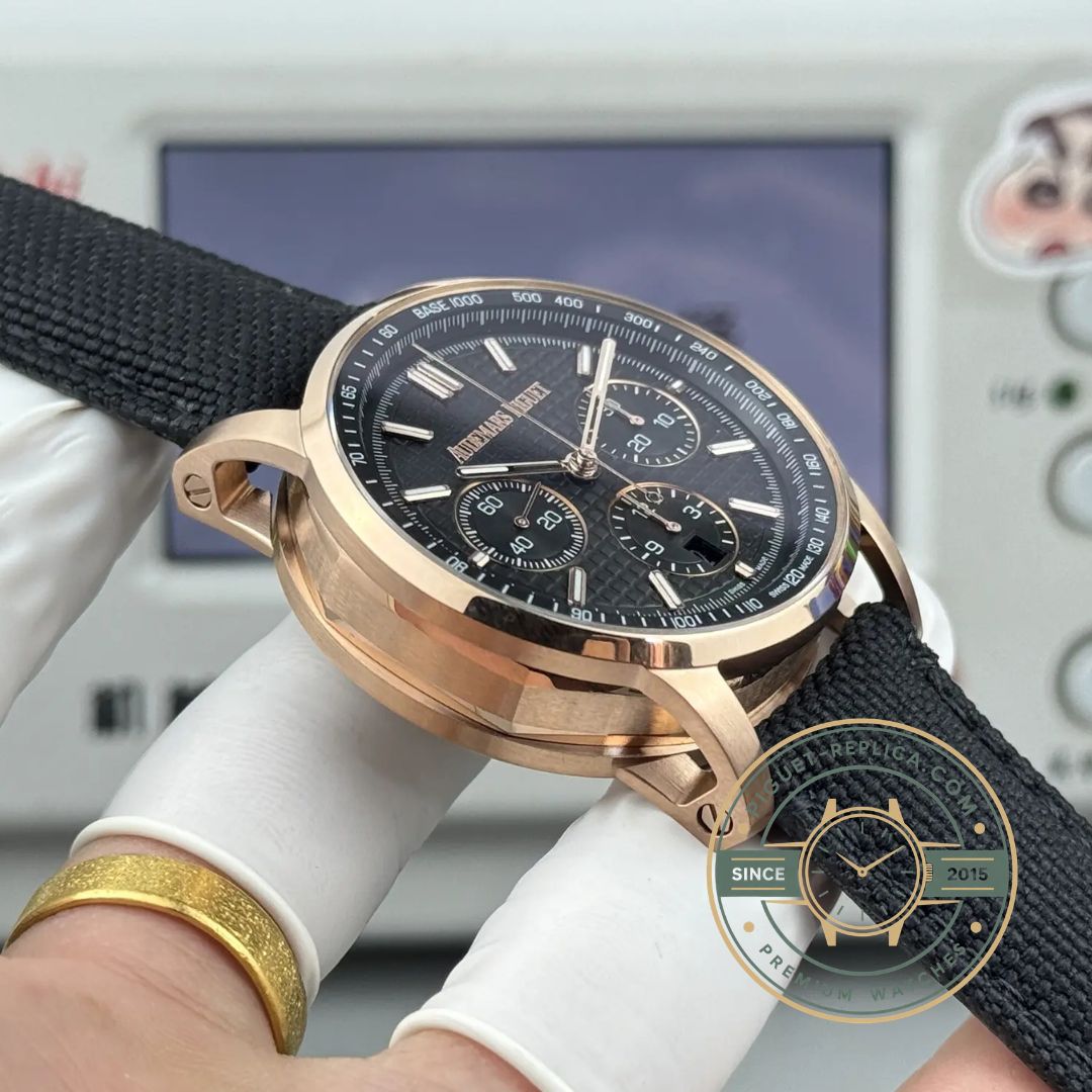 AP Code 11.59 260483 gold black dial luxury replica watch details
