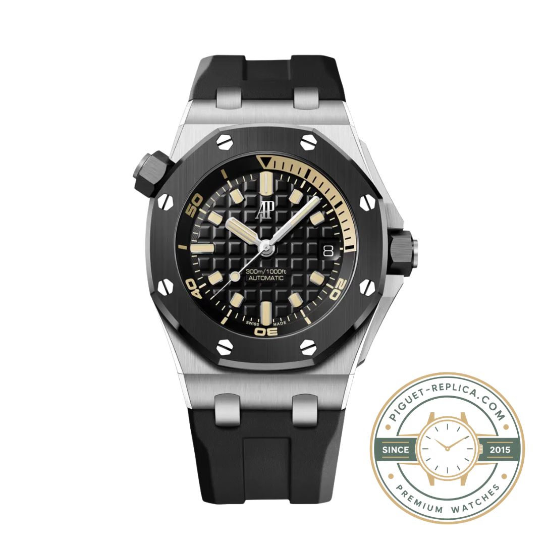 Audemars Piguet Royal Oak Offshore replica Swiss clone watch with black dial, sapphire crystal, and automatic movement