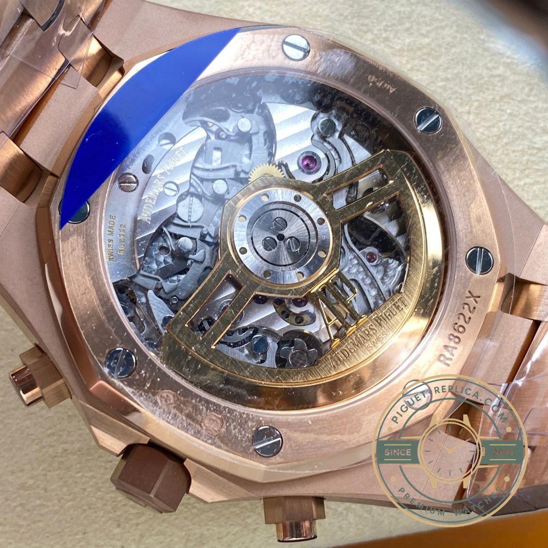 Audemars Piguet replica watch 26331OR with blue Grande Tapisserie chronograph dial