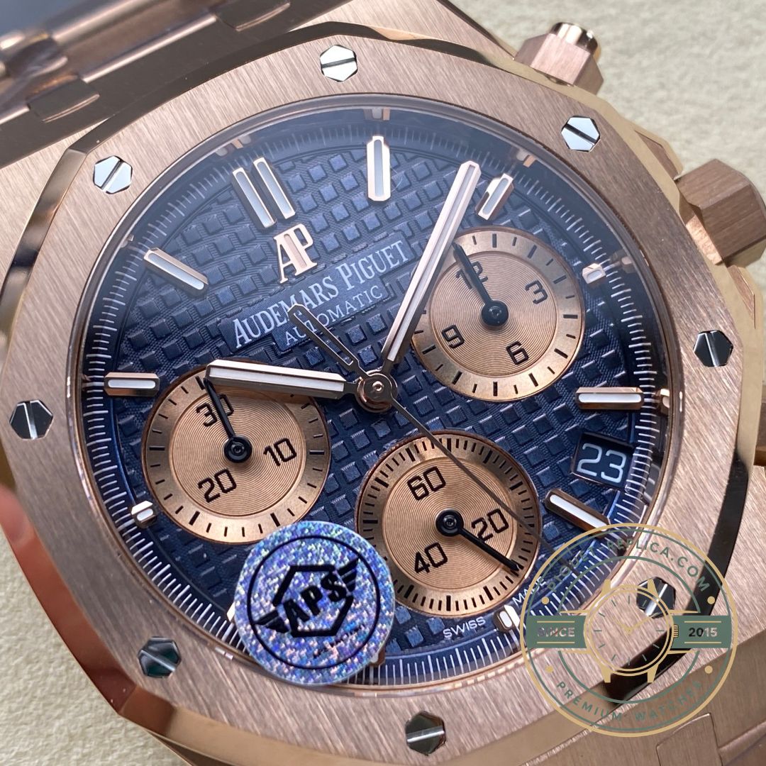 Audemars Piguet replica Royal Oak 26331OR with integrated 18K pink gold bracelet and folding clasp