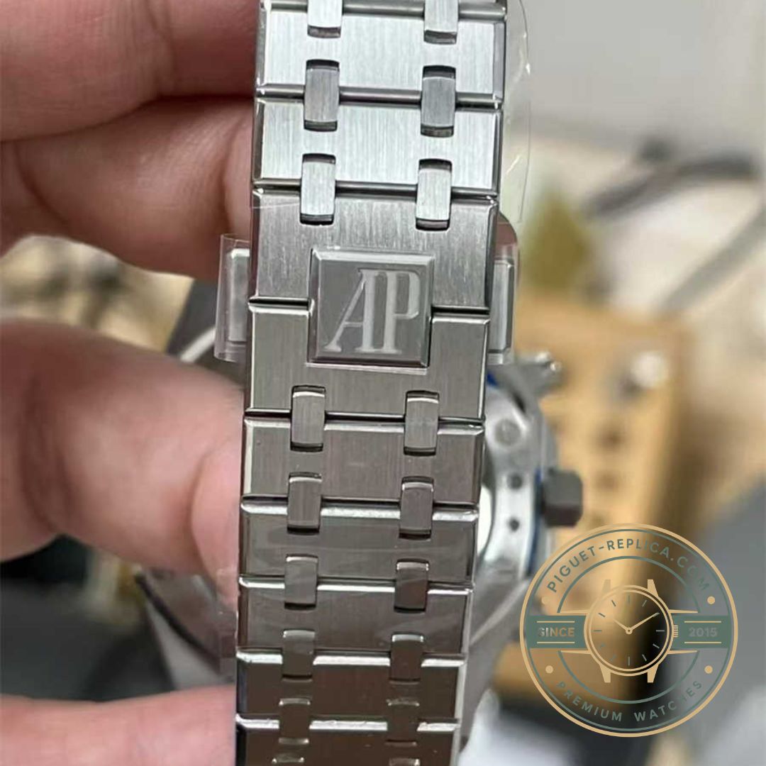 Royal Oak replica 26240BC with white gold case, sapphire crystal and leather strap