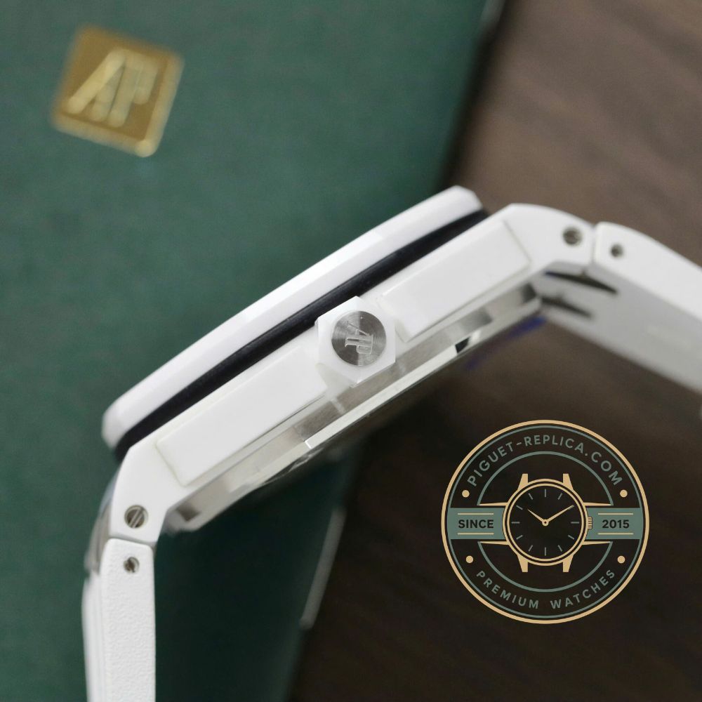 Audemars Piguet Royal Oak Offshore 15707CB white dial replica watch with ceramic case