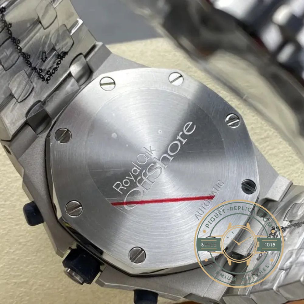 AP Royal Oak Offshore replica in 44mm with a blue sunburst dial, stainless steel bezel and sapphire crystal