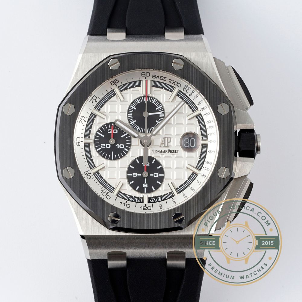 Audemars Piguet Royal Oak Offshore 44mm black white ceramic bezel replica watch