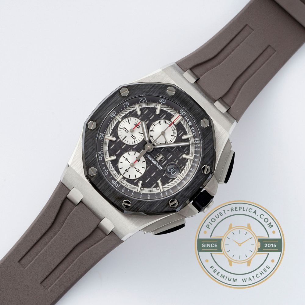 Royal Oak Offshore 26400IO grey titanium case detail replica watch