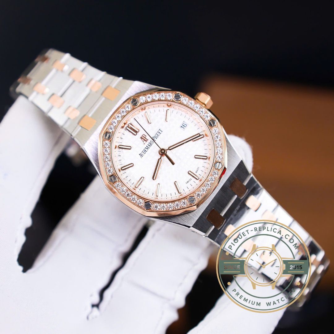 Audemars Piguet replica watch Royal Oak 67651SR side profile showing luxury AP case design