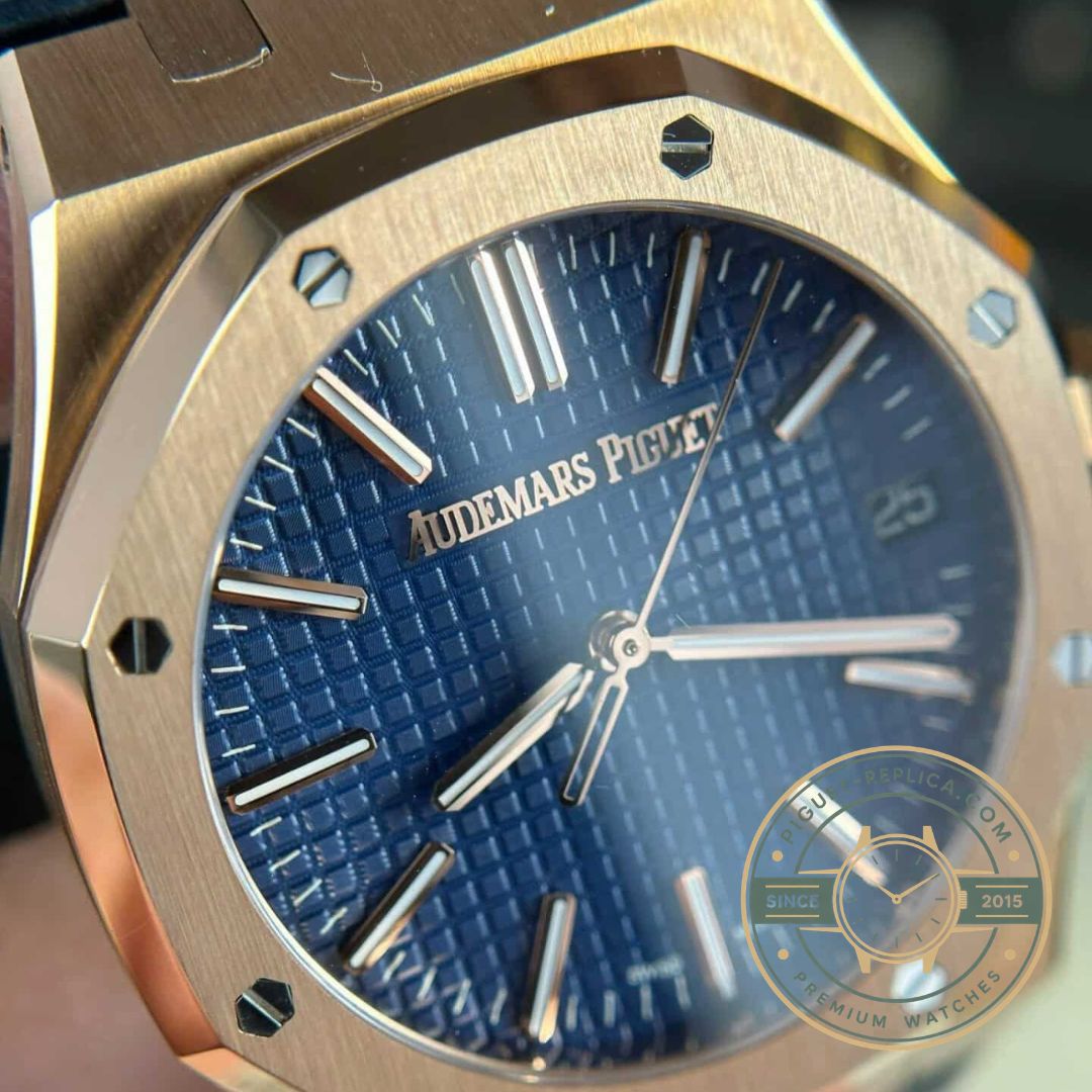 Replica AP Royal Oak 15510OR with dark Grande Tapisserie dial